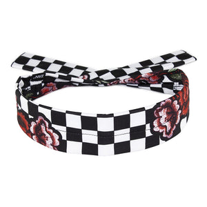 Cooldanna Checkered Floral Polyester Headband