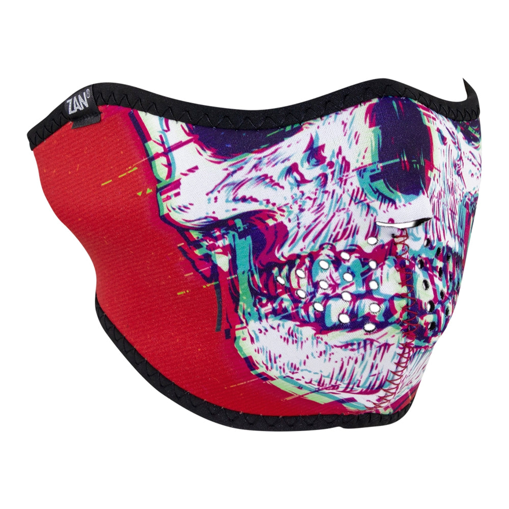 Glitch Skull Neoprene Half Mask