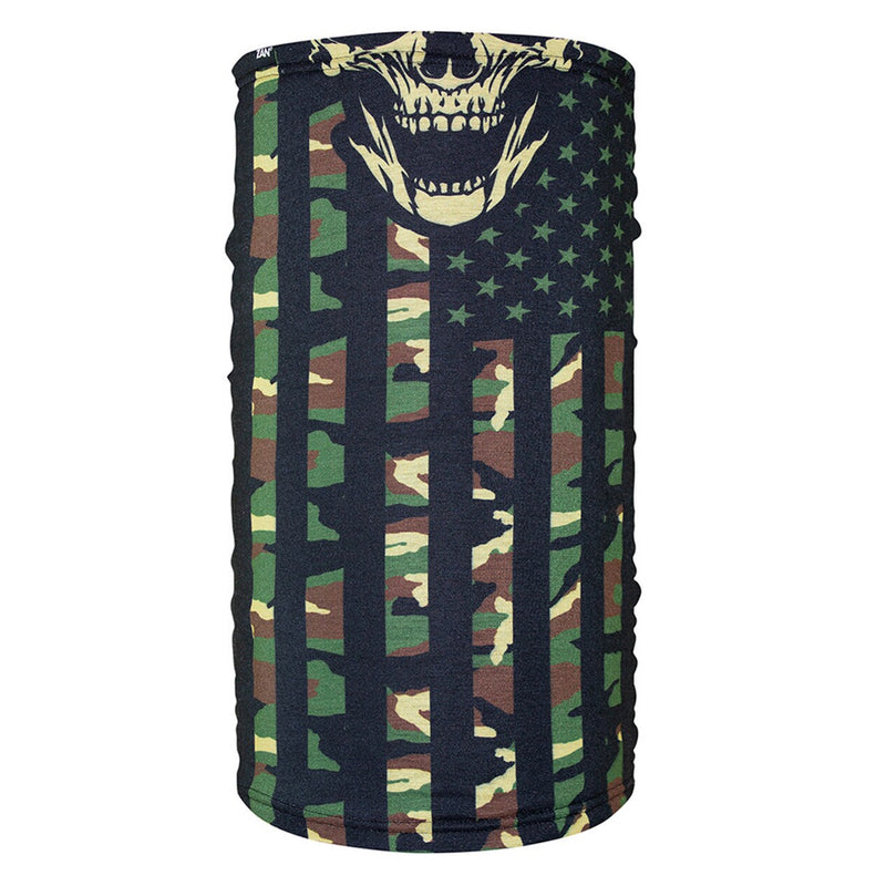 Woodland Camo Flag Fleece Lined Motley Tube