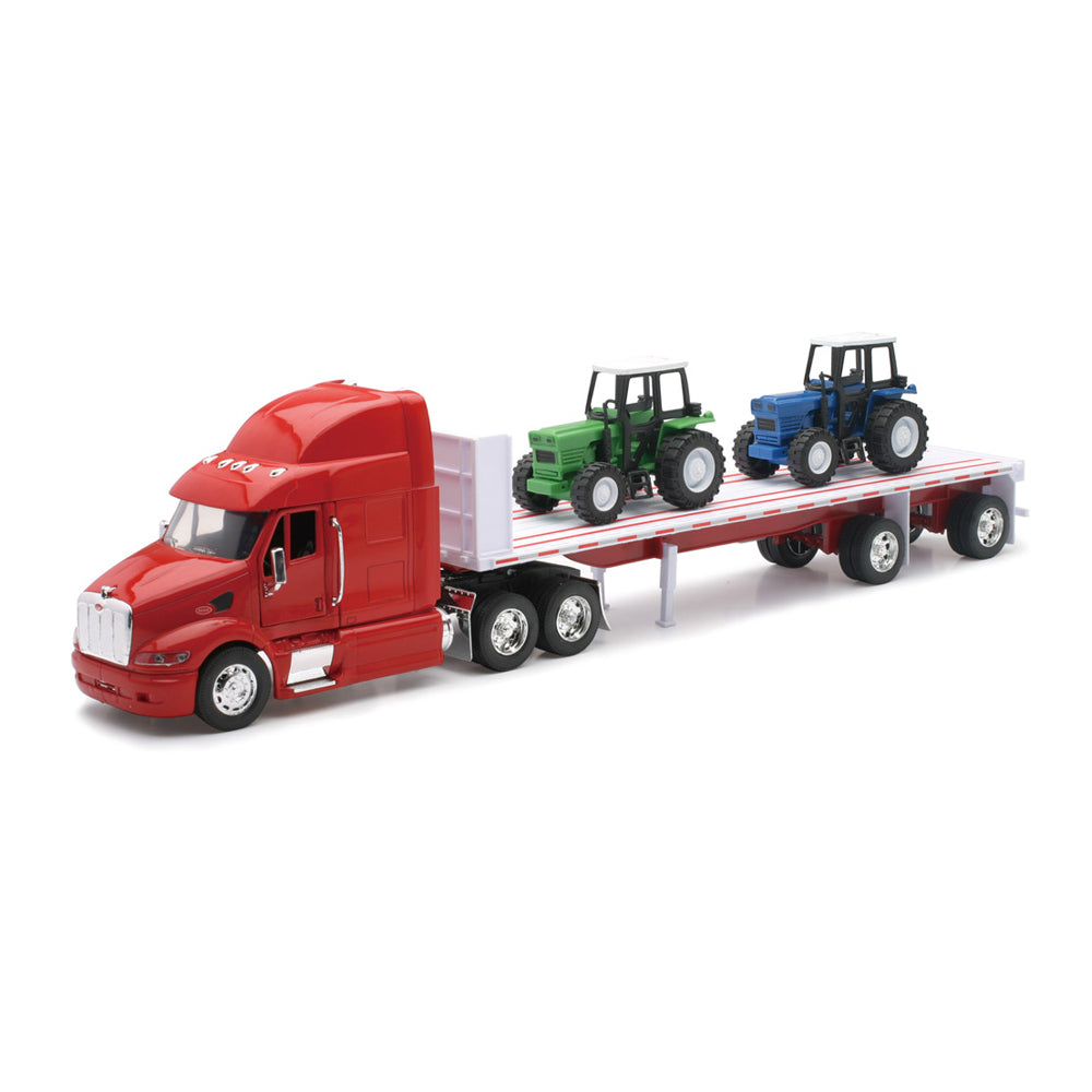 Peterbilt 387 Flatbed with Farm Tractors