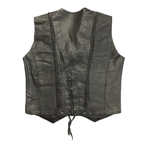 Women’s Braided Leather Vest