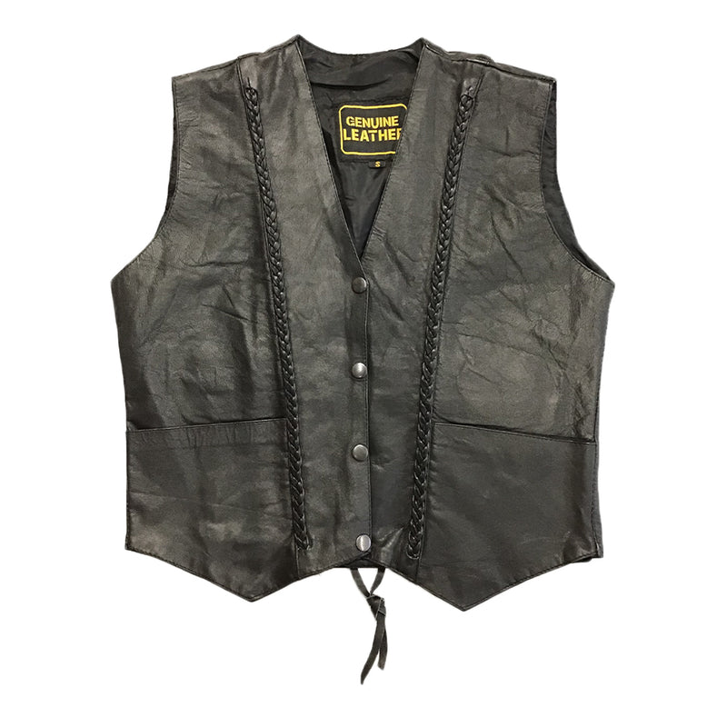 Women’s Braided Leather Vest