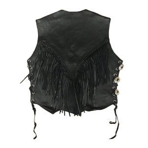 Women’s Leather Fringe Vest