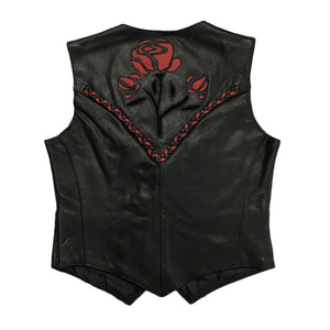 Women’s Braided Vest with Rose Inlay Design