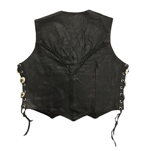 Women’s Premium Leather Side Lace Vest