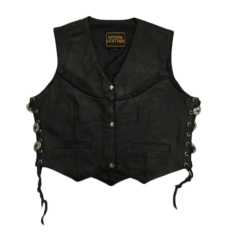 Women’s Premium Leather Side Lace Vest