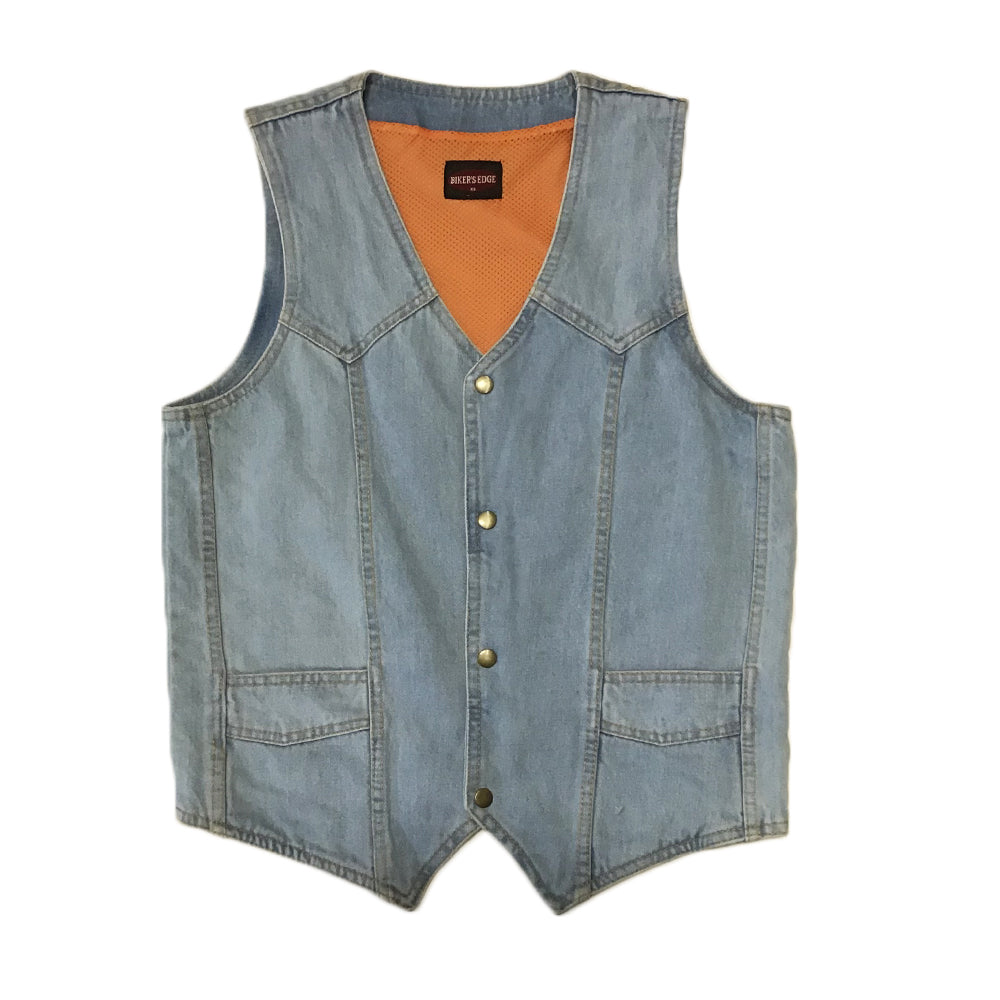 Denim Vest with Mesh Lining