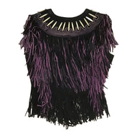 Western World Women’s Suede Vest with Fringe and Beads