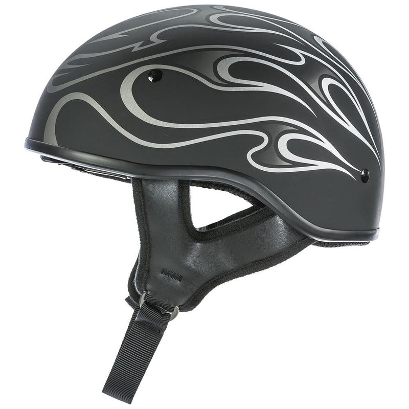 357 Flame Half Helmet Street Helmet Fly Racing XS FLAT BLACK 