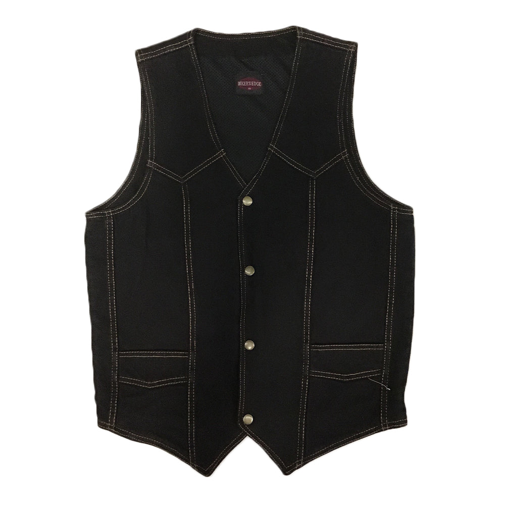 Men's Denim Vest with Contrast Stitching