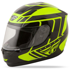 Conquest Helmet DOT & ECE Street Helmet Fly Racing XS YELLOW Full Face